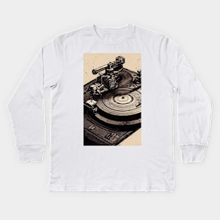 Record Player 3 Kids Long Sleeve T-Shirt